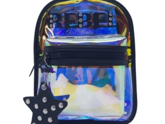 Mochila Mini Para Adultos Y Adolescentes De Espalda Rebel Holográfica Transparente 9 pulgadas 22cm x 18 x 11 Venta Por Mayor Mayorista