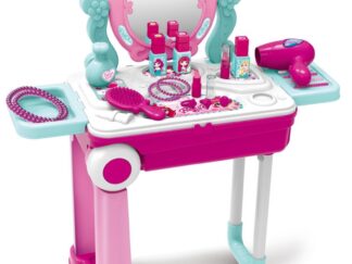 Tocador Carrito Set Belleza Peluquera Salón Princess Princesa Maquillaje Portátil Infantil Juguete Juego Fun Ster Peluquería Cosmética Maquillaje Secador De Pelo Manicura Pintura Espejo Luz y Sonido Venta Por Mayor Mayorista