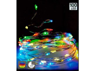 100 Luces Led Multicolor Tira A Pila Cable Plateado Ideal Para Arbol Arbolito De Navidad Decoración Terraza Balcón Luz Venta Por Mayor Mayorista