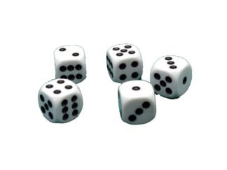 Dados Blancos 19 Mm Urea Con Punto Bajorrelieve X10 Unidades Bisonte