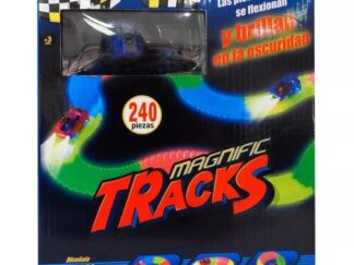Pista Flexible Magnific Track 240 Piezas Que Brillan En La Oscuridad Y Auto Con Luz