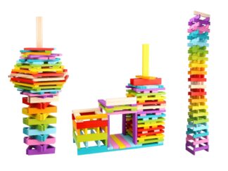 100 Bloques Planos De Madera Colores Acacia Magnific