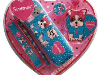 Set Escolar Simones Cartuchera Lápiz Regla Sacapuntas Goma Cresko
