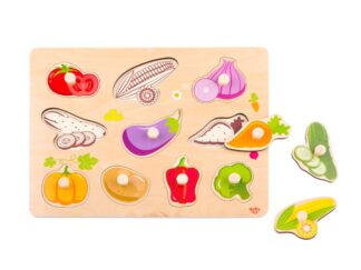 Rompecabezas De Verduras Con Ayuda De Madera Tooky Toy