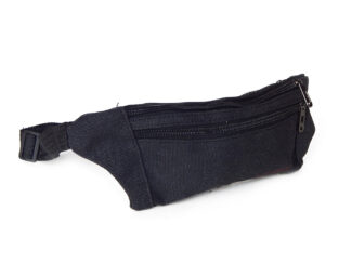 Riñonera Negra Tres Bolsillos Con Cierres Colours