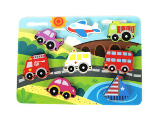 Rompecabezas De Transportes Con Volumen De Madera Tooky Toy