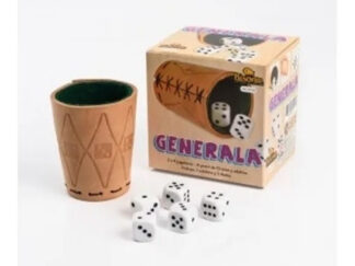 Juego De Generala Natural Con Cubilete Cuero Bisonte Dados