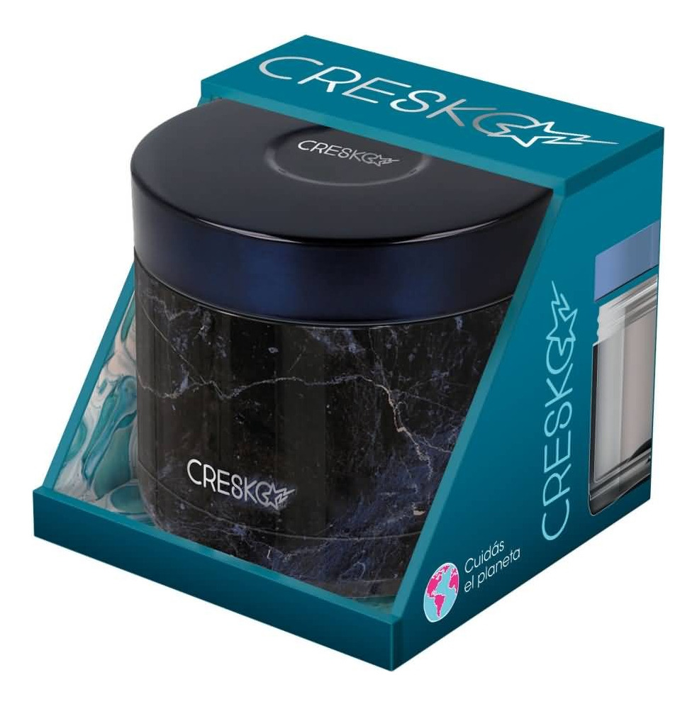 Tuper Recipiente Cresko De Acero Inoxidable Térmico Marmol Color Negro - Imagen 2