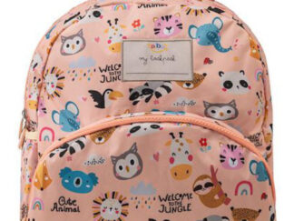 Mochila Espalda Talbot Kinder Collection 36cm 12 Pul Rosa Claro Estampado