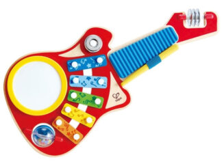 Guitarra Hape Set Musica 6x1 Tambor Xilofón Raspador Bombo