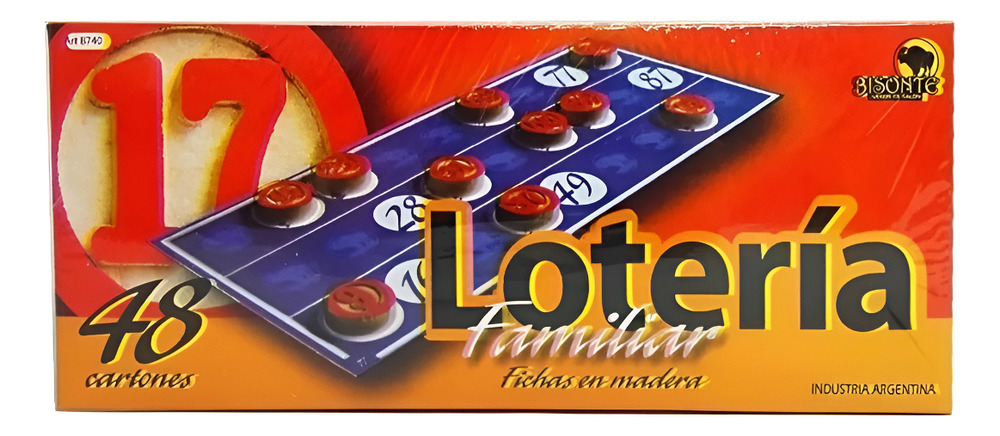 Loteria De Lujo Juego Familiar 48 Cartones Bingo Bisonte