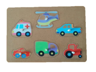 Juego Encastre De Madera Con Agarre Ayuda Vehículos Puzzle Ea-auto