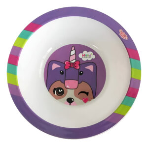 Bowl Plato Infantil Simones Unicornio Bebés Cresko Vajilla Violeta Liso