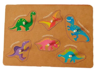 Juego Encastre De Madera Con Agarre Ayuda Dinosaurios Puzzle Ea-dino