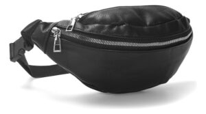 Riñonera Pu Doble Cierre Classic 29x13cm Skora Moda Fashion Negro