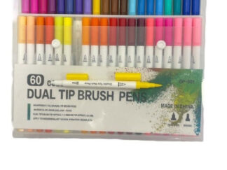 Marcadores Doble Punta 60 Colores Fina 0,4mm Y Pincel Dibujo
