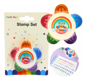 Set Sellos Rodantes 3 Colores Diseño Arte Roller Stamps 5 Colores
