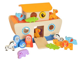 Juguete Arca De Noe Con Encastre En Madera Tooky Toy Color Multicolor