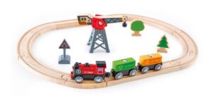Pista Trenes Descarga Tren Juguete Juego Didactico Hape Multicolor