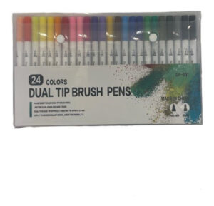 Marcador Acuarela Doble Punta Trazo 24 Colores Dibujo Pintar