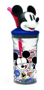 Vaso Infantil Mickey Estatuilla Figura Con Pajita Disney Km528