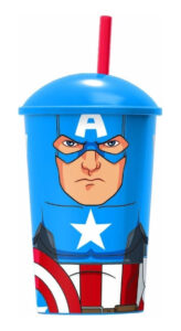 Vaso Botella De Agua Infantil Capitán América Marvel 400ml Sp837 Avengers