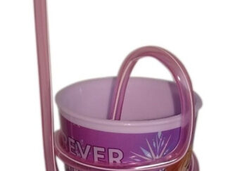 Vaso Plástico Con Sorbete Serpentina Frozen Disney Botella Fa077