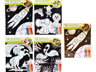 Lamina Aterciopelada Para Pintar Colorear Incluye Marcadores