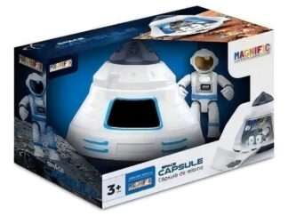 Juguete Espacial Magnific + Muñeco Space Capsule Con Luz Blanco