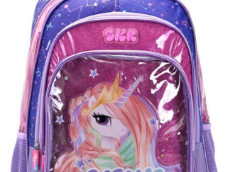 Mochila Unicornio De Espalda 18 Pulgadas Escolar Skora 45x32 Violeta Cosmic Liso