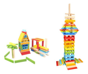 150 Bloques Planos Madera Colores Magnific Juguete Didáctico 150