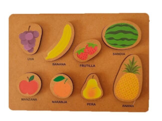 Juego Encastre Con Volumen De Madera Frutas Didácticos Planz E-fruta