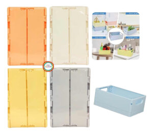 Canasto Organizador Plástico Plegable Liso Apilable 15x10cm