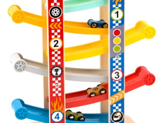 Carrera De Autos Pista Rampas Madera Tookytoy Juguete Grande Multicolor