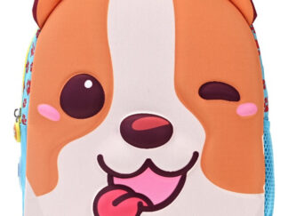 Mochila Infantil Con Carro 12 Pulgadas Perro Jardín 3d Skora Celeste 3d