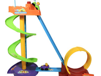 Pista Rampa Lanza Autos Looping Infantil 69cm Juego Juguete Color Turquesa