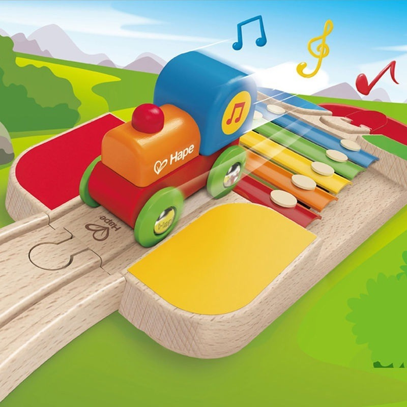 Vias Melódicas Xilofon Tren De Juguete Juego De Trenes Hape Vías Xilofón Madera - Imagen 3