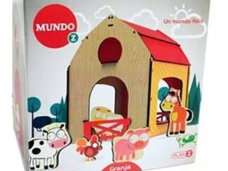 Granja Madera Con Animales Juego Didactico Infantil Niños Color Amarillo Amarillo Y Rojo