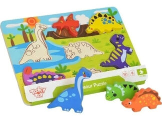Puzzle Rompecabezas Dinosaurios Didáctico Madera Tooky Toy