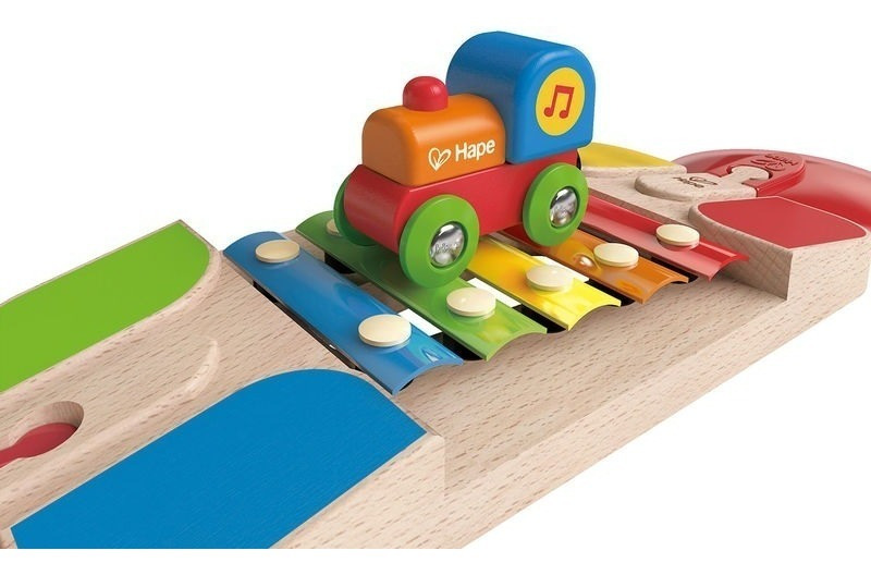 Vias Melódicas Xilofon Tren De Juguete Juego De Trenes Hape Vías Xilofón Madera - Imagen 2