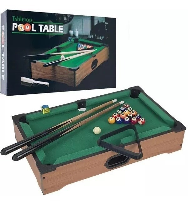 Juego Pool De Mesa Mini Niños De Madera 50 X 30cm Juguete