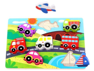 Puzzle Rompecabezas Transportes Didáctico Madera Tooky Toy