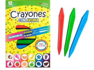 Crayones Doble Trazo Con Aroma Dibujo X 12 Colores Colours