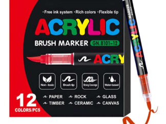 Marcadores Acrilicos Punta Pincel X 12 Colores Vidrio Dibujo 28427