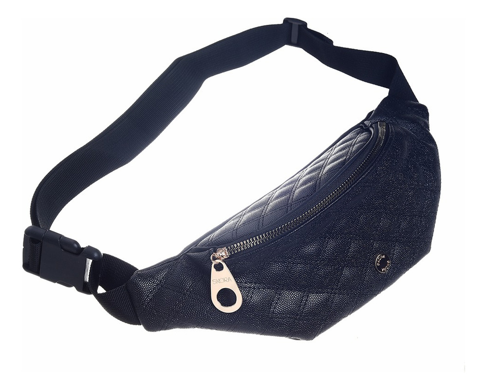 Riñonera Pu Matelasse 31x11cm Skora Moda Fashion Multiedad Negro - Imagen 2