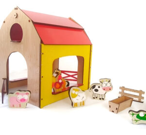 Granja De Madera Con Animales Juego Didactico Juguete Plan Z Amarillo Y Rojo