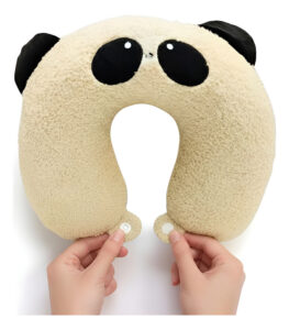 Almohada Viaje Viscoelástica Colours Panda Beige Ergonómica