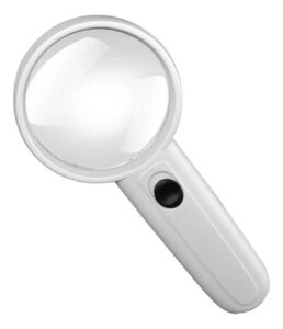 Lupa De Mano Multiple 3x Aumento Con Luz Led A Pila 75 Mm