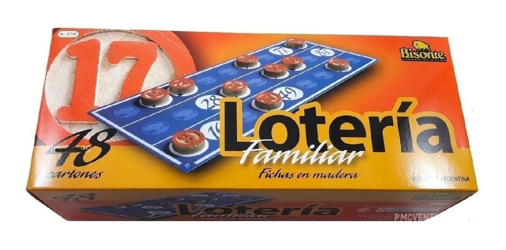Loteria De Lujo Juego Familiar 48 Cartones Bingo Bisonte - Imagen 3
