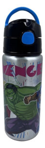 Botella Infantil Tapa Con Botón Y Pico Avengers Marvel Color Negro